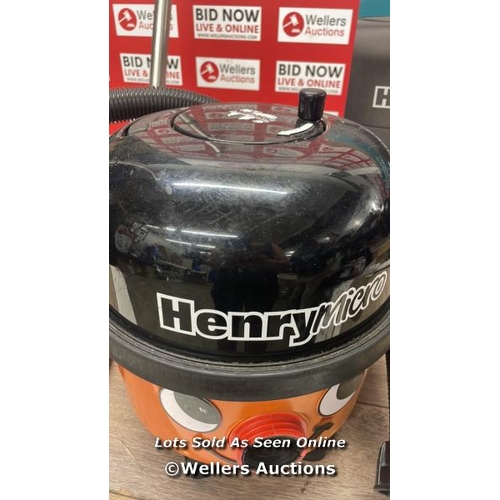 1094 - HENRY MICRO HI-FLO VACUUM CLEANER / SPARES AND REPAIRS / SIGNS OF USE / POWERS UP BUT SMELLS BURNT W... 