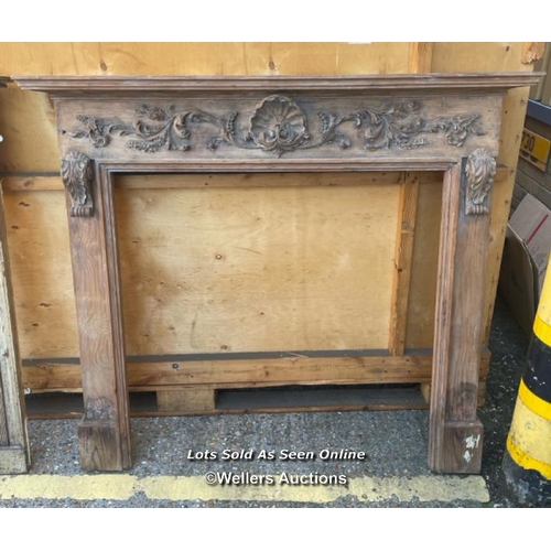 21 - Victorian style fire surround with clamshell and floralette detailing, 120cm h x 134cm w x 17cm d  /... 