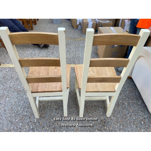 37 - Two modern ladder back chairs, 105cm h x 49cm w x 44cm d / Container no: BM000829