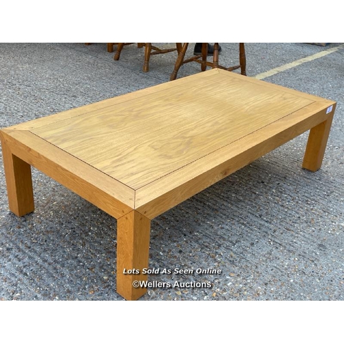 40 - Large wooden coffee table, 41cm h x 150cm l x 80cm w / Container no: BM000829