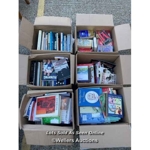 41 - Six boxes of assorted fiction and non-fiction books / Container no: BM000829