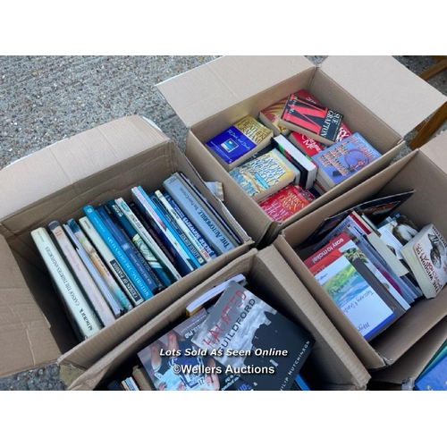 41 - Six boxes of assorted fiction and non-fiction books / Container no: BM000829