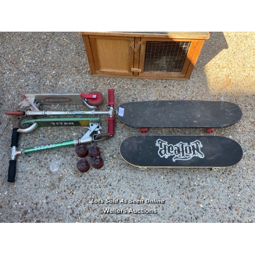 63 - Two skateboards and two scooters / Container no: BM000129