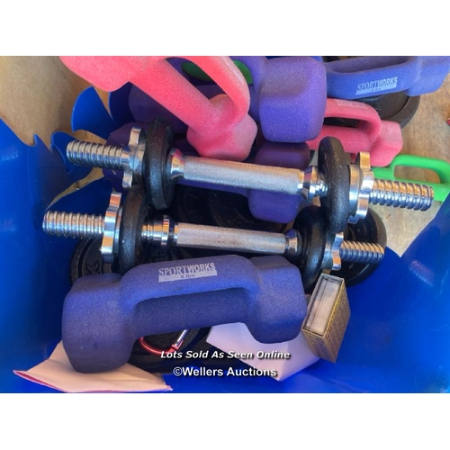 75 - Assorted weights including sportworks / Container no: BM000845