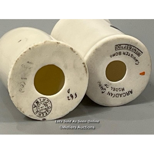 46 - Military crested china including two Zeppelin fire bombs, gredates, artillery shell and canister bom... 