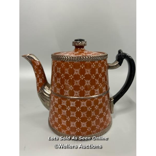 61 - Part patterned Stoke on Trent coffee set of coffee pot, Tea pot and milk jug (3) / AN12