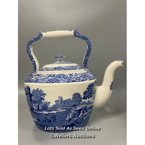 63 - A large Spode blue & white teapot, minor damage to the spout, 30cm high / AN12