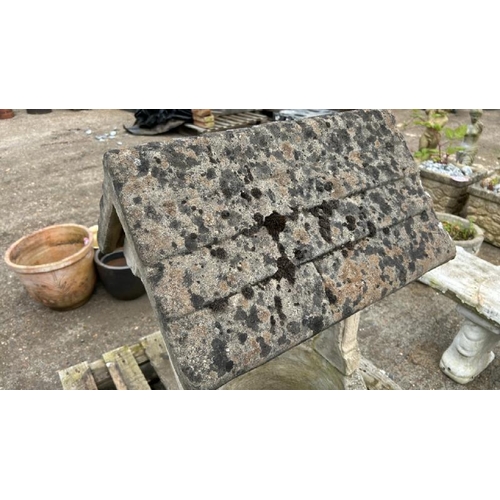 93 - A three piece reconstituted stone wishing well feature