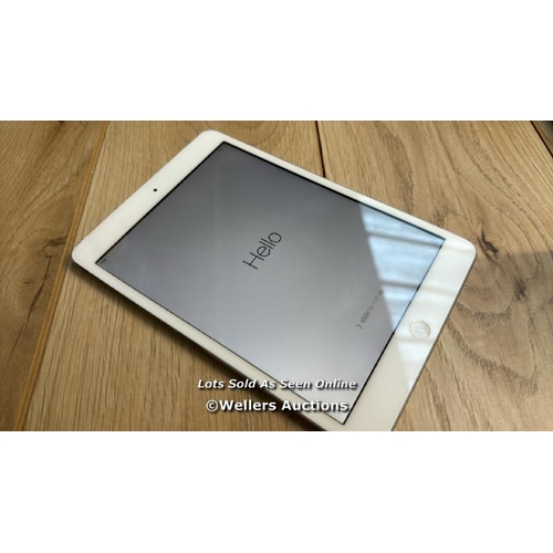 2006 - APPLE IPAD MINI / SILVER / 16GB / SERIAL NO. DQVJV2FNF196 / I-CLOUD LOCKED