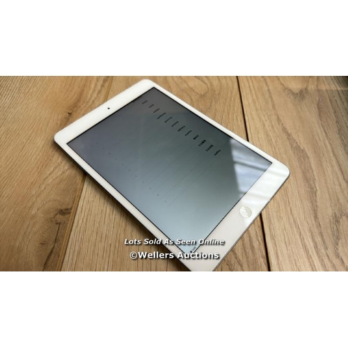 2034 - APPLE IPAD MINI 2 / A1489 / SILVER / 32GB / SERIAL NO. DLXNMUZ0FCM9  / I-CLOUD LOCKED