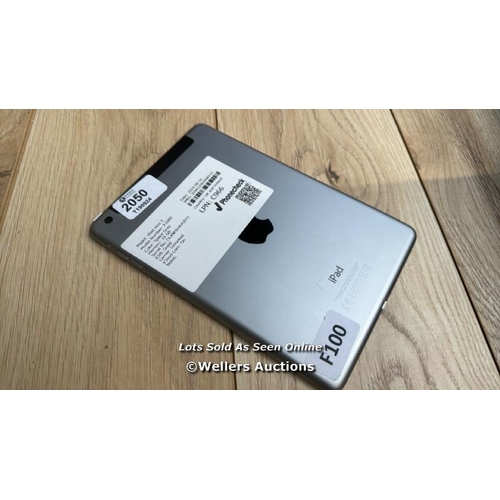 2050 - APPLE IPAD MINI 3 / A1599 / SILVER / 16GB / SERIAL NO. DLXNH6WUG5Y1  / I-CLOUD LOCKED