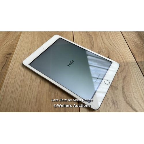 2055 - APPLE IPAD MINI 3 / A1599 / SILVER / 64GB / SERIAL NO. DLXNH0R7G5V5  / I-CLOUD LOCKED