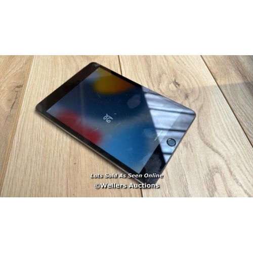 2063 - APPLE IPAD MINI 4 / A1550 / SPACE GREY / 32GB / SERIAL NO. F9FT75ESHGC3  / I-CLOUD LOCKED / SCREEN D... 