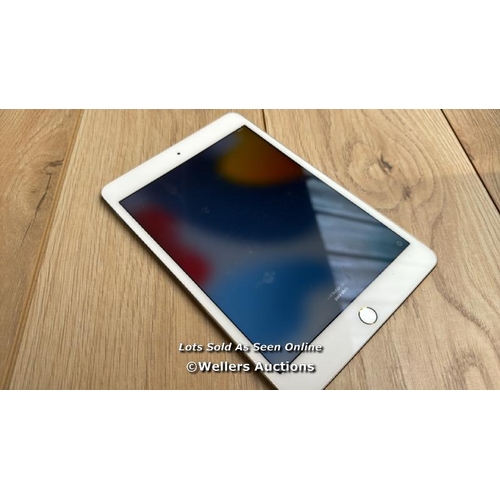 2071 - APPLE IPAD MINI 4 / A1538 / GOLD / 128GB / SERIAL NO. F9FW9VDLGHKL  / I-CLOUD LOCKED