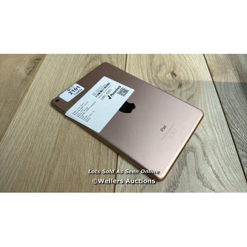 2101 - APPLE IPAD MINI 5 / A2133 / GOLD / 64GB / SERIAL NO. DMPG72AHLM95  / I-CLOUD LOCKED