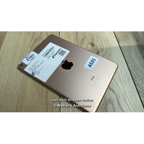 2103 - APPLE IPAD MINI 5 / A2133 / GOLD / 64GB / SERIAL NO. DMPZ788RLM95 / I-CLOUD LOCKED