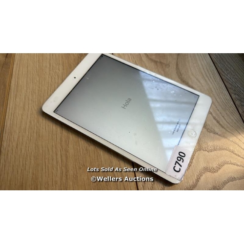 2125 - I-CLOUD UNLOCKED: APPLE IPAD MINI 2 / A1489 / 16GB / SPACE GREY / SERIAL NO. F9FS346UFCM8