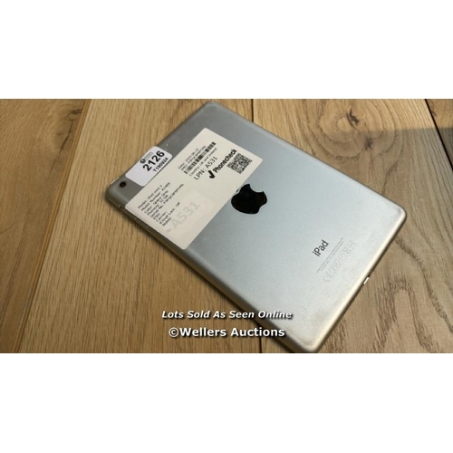 2126 - I-CLOUD UNLOCKED: APPLE IPAD MINI 2 / A1489 / 32GB / SPACE GREY / SERIAL NO. F9FQC8P8FCM6