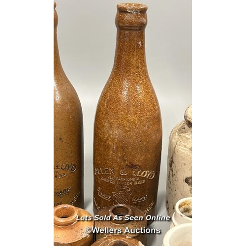 72 - Assorted stoneware bottles, ink bottles and jars including Allen & Lloyd Ginger Beer / AN13