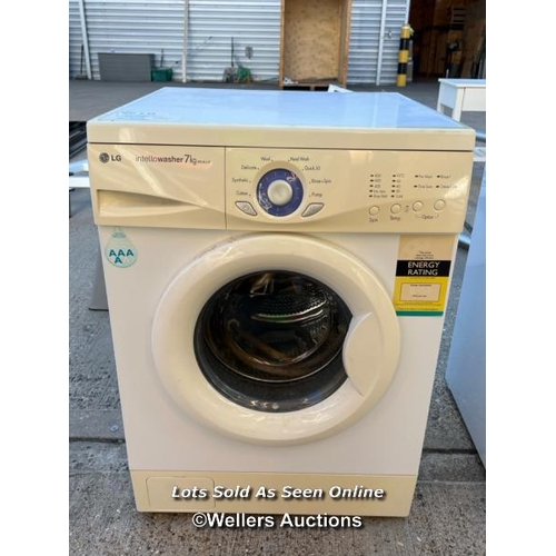 26 - LG intellowasher 7kg washing machine, with AUS plug, 85cm h x 60cm w x 60cm d / JGS416