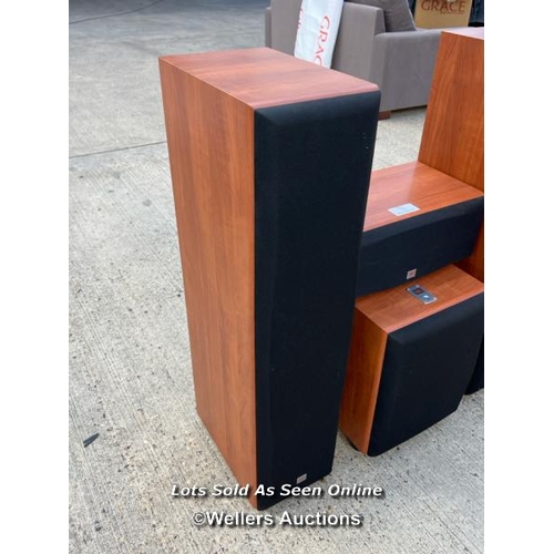 35 - Four piece JBL sound system, incl. x2 Northbridge E Series E80 floorspeakers, EC25 and E150P/230, wi... 