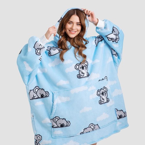 3107 - KUDD.LY HOODED TEDDY FLEECE SHERPA BLANKET - KOALA / NEW