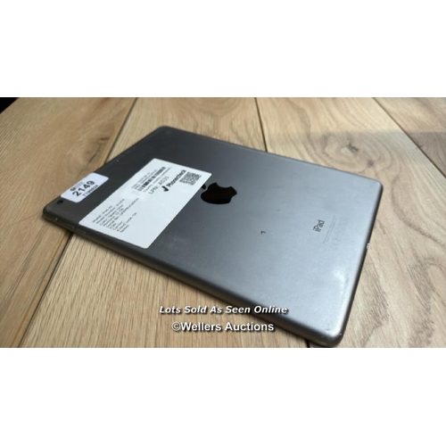 2149 - APPLE IPAD AIR / A1474 / 16GB / SPACE GREY / SERIAL NO. DMPPR2C6FK10 / I-CLOUD LOCKED