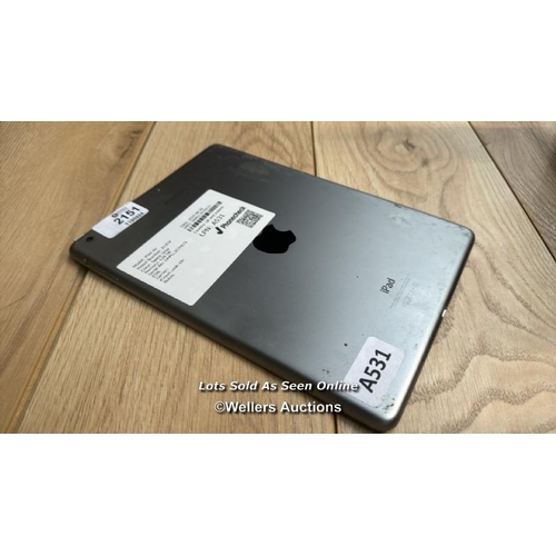 2151 - APPLE IPAD AIR / A1474 / 128GB / SPACE GREY / SERIAL NO. DMPLL357FK13 / I-CLOUD LOCKED