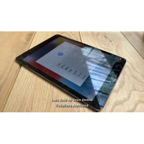 2155 - APPLE IPAD AIR 2 / A1567 / 16GB / SPACE GREY / SERIAL NO. DMPPTA135WQ / I-CLOUD LOCKED / SCREEN DAMA... 