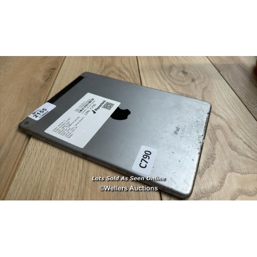 2155 - APPLE IPAD AIR 2 / A1567 / 16GB / SPACE GREY / SERIAL NO. DMPPTA135WQ / I-CLOUD LOCKED / SCREEN DAMA... 