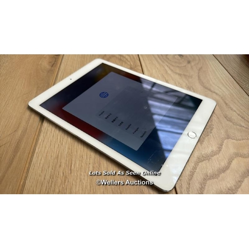 2156 - APPLE IPAD AIR 2 / A1566 / 32GB / SILVER / SERIAL NO. DMPSYH23HG5F / I-CLOUD LOCKED