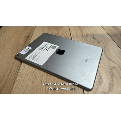 2157 - APPLE IPAD AIR 2 / A1566 / 32GB / SPACE GREY / SERIAL NO. DMPSP1MAHG5D / I-CLOUD LOCKED