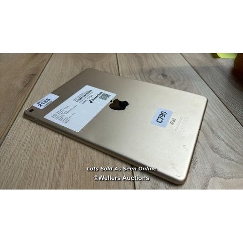 2165 - APPLE IPAD AIR 2 / A1566 / 64GB / GOLD / SERIAL NO. DMPQGFX5G5W0 / I-CLOUD LOCKED