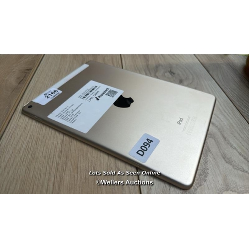 2166 - APPLE IPAD AIR 2 / A1566 / 64GB / GOLD / SERIAL NO. DMPNVB87G5YN / I-CLOUD LOCKED