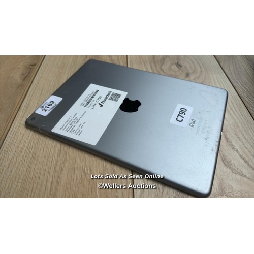 2169 - APPLE IPAD AIR 2 / A1566 / 128GB / SPACE GREY / SERIAL NO. DMPNT9G7GW1 / I-CLOUD LOCKED