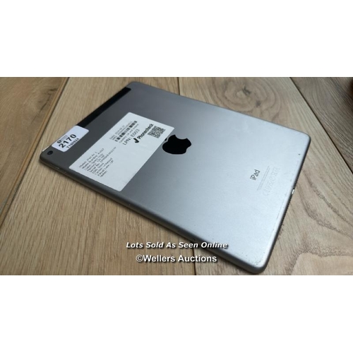 2170 - APPLE IPAD AIR 2 / A1567 / 128GB / SPACE GREY / SERIAL NO. DMPNKEWCG5YP / I-CLOUD UNLOCKED