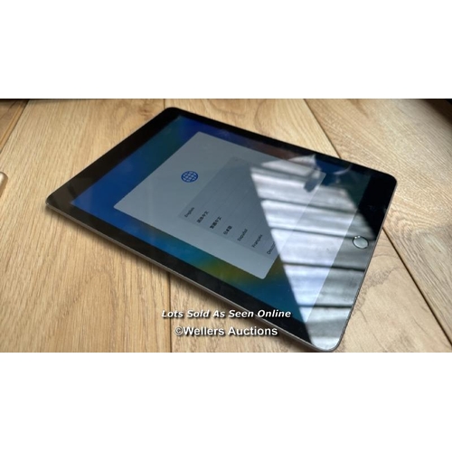 2177 - APPLE IPAD 5 / A1822 / 128GB / SPACE GREY / SERIAL NO. GG7W31G8HLFD / I-CLOUD LOCKED / E85