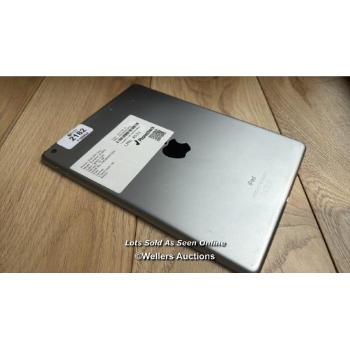 2182 - APPLE IPAD 6 / A1893 / 32GB / SPACE GREY / SERIAL NO. F9GXK9VEJF8J / I-CLOUD LOCKED / E85