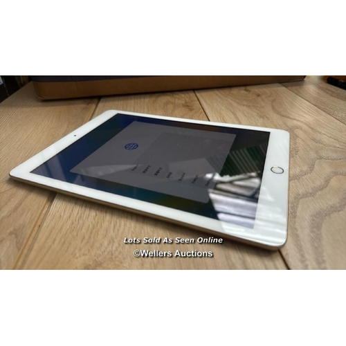 2253 - I-CLOUD UNLOCKED: APPLE IPAD 5 / A1822 / 32GB / GOLD / SERIAL NO. GCHVJBV8HP9X  / H68