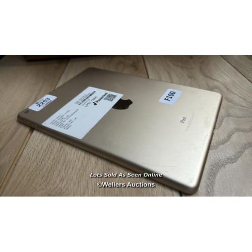 2253 - I-CLOUD UNLOCKED: APPLE IPAD 5 / A1822 / 32GB / GOLD / SERIAL NO. GCHVJBV8HP9X  / H68