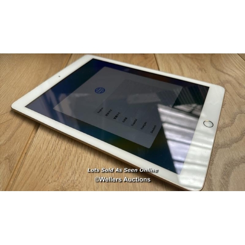 2254 - I-CLOUD UNLOCKED: APPLE IPAD 5 / A1822 / 32GB / GOLD / SERIAL NO. GCHVG9S5HP9X  / H68