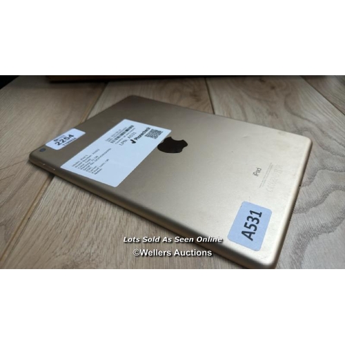 2254 - I-CLOUD UNLOCKED: APPLE IPAD 5 / A1822 / 32GB / GOLD / SERIAL NO. GCHVG9S5HP9X  / H68