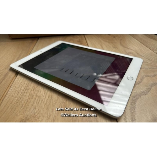 2258 - I-CLOUD UNLOCKED: APPLE IPAD 6 / A1893 / 32GB / SILVER / SERIAL NO. F9FX9F4TJF8K  / H68