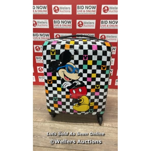 1030 - AMERICAN TOURISTER DISNEY CARRY ON HARDSIDE SPINNER CASE / MINIMAL SIGNS OF USE / COMBINATION UNLOCK... 