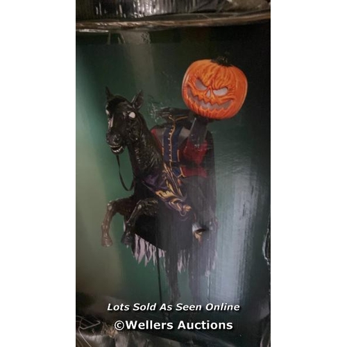 1036 - Halloween 7ft 2 Inches (2.2m) Animated Headless Horseman with Lights and Sounds / New, in tatty box ... 