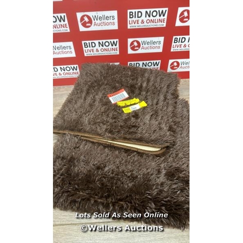 1060 - EBERN DESIGNS MARDELLA SOLID COLOUR BROWN AREA RUG / RUG SIZE: RECTANGLE 60 X 110CM / RRP:  15.99 / ... 