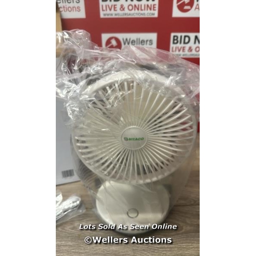 1125 - MEACOFAN 260C RECHARGEABLE PORTABLE FAN TWIN PACK / POWERS UP / NEW