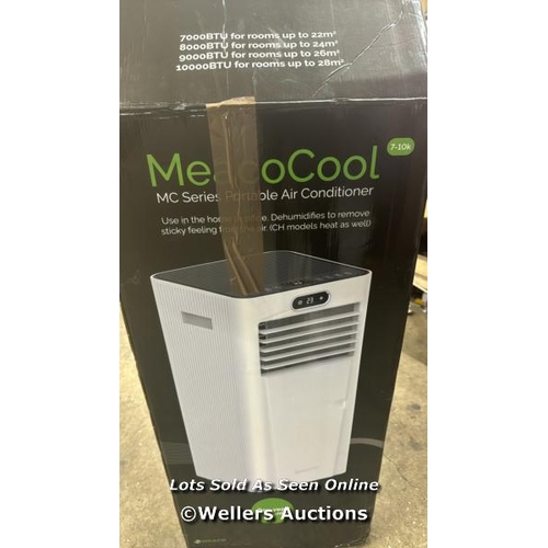 1135 - RRP: £369 - MEACOCOOL 10K BTU PORTABLE AIR CONDITIONER & HEATER, MC10000 / POWERS UP / MINIMAL SIGNS... 