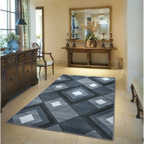 1052 - 17 STORIES GIBERT GEOMETRIC GREY RUG / RUG SIZE: RECTANGLE 160 X 230CM / RRP:  77.99 / W2