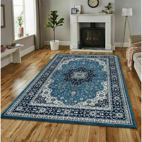 1055 - THREE POSTS ERNEST HAND-KNOTTED BLUE/IVORY INDOOR RUG / RUG SIZE: RECTANGLE 200 X 290CM / RRP:  159.... 